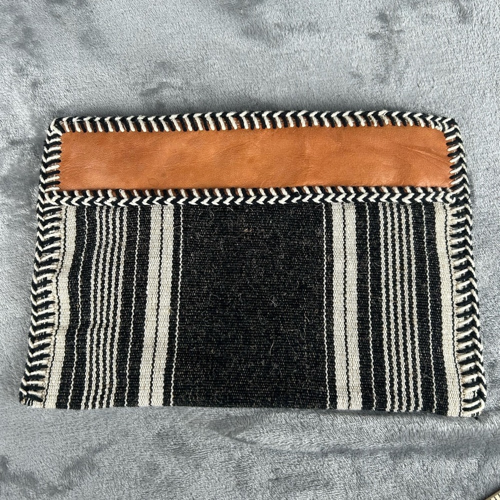 Randi & Will Collection Clutch Canvas & Jute Southwest Bohemian Western Resort